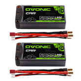 Ovonic 2S 5000mAh 140C 7.6V LiHV Hardcase Battery w/5.0mm Bullet to T-Plug for 1/10 RC Racing(1/2Pack)