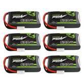 6×OVONIC 7.4V 25C 600mAh 1S LiPo Battery with XT30 Plug