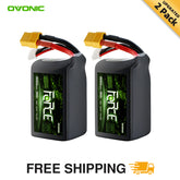 2Pack Ovonic Force 6S 1550mAh 150C 22.2V LiPo Battery w/ XT60 Plug for Aggressive FPV Freestyle & 7-inch Mid-Range Quad