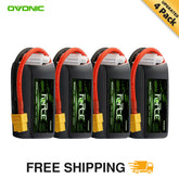 4-Pack Ovonic Force 4S 850mAh 130C 11.1V High C-Rate LiPo Battery w/XT30 Plug