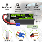 OVONIC 3S 7600mAh Hardcase 130C 11.1V Lipo Battery with EC5 Plug