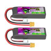 2 × Ovonic Rebel 2.0 3S 11.1V 2200mAh 50C LiPo with ×T60 Plug for 64mm EDF, 1100mm-1500mm Plane