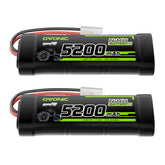 2-Pack OVONIC 7.2V 5200mAh NiMH RC Battery with TMY Connector | High-Capacity 6-Cell Stick Pack for 1/10 Scale RC Cars, Trucks, Buggies & Boats