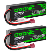 2×Ovonic 2S 120C Lipo Battery 5200mAh 2S1P 7.4V Hardcase RC LiPo Battery with Deans T Plug