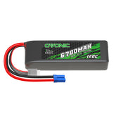 Batterie LiPo Ovonic Rebel 120C 3S 6700mAh 11,1V avec prise EC5 pour voiture télécommandée 1/8 1/10