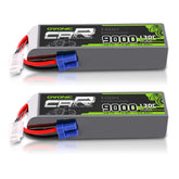 2xOVONIC 4S LiPo Battery 9000mAh 14.8V 130C RC Battery with EC5 Plug