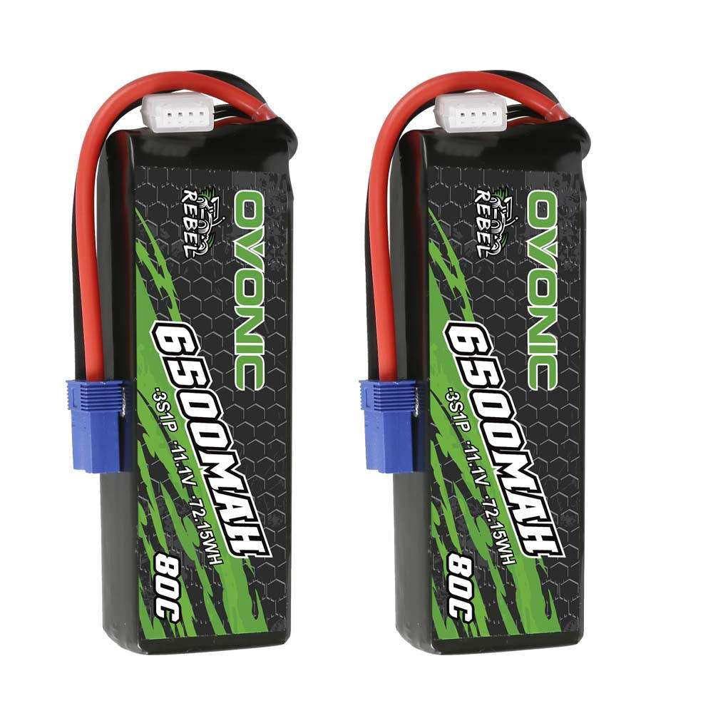 Amewi 28900 Batteria LiPo 7.4V 6500mAh 55C Con Connettore Dean, Custodia Rigida, Per Modelli RC