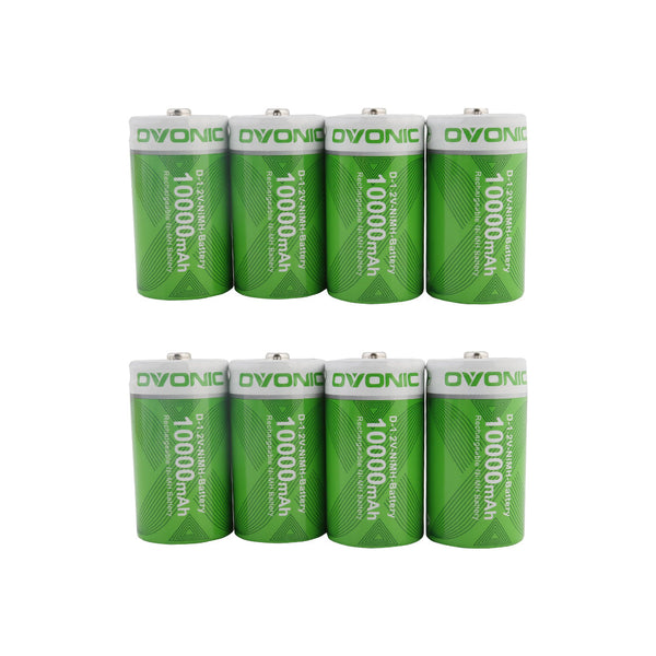 [8 Packs] Ovonic 10000mAh D Size NiMH Rechargeable Batteries Ampow