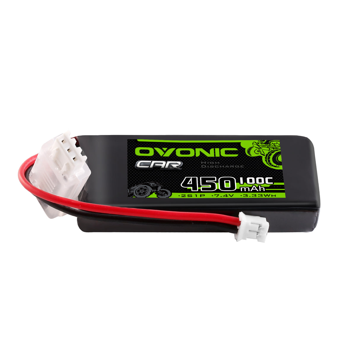 Ovonic 2S 450mAh 100C 7.4V LiPo Battery w/PH2.0 Plug