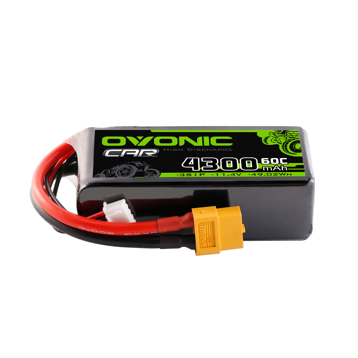 Ovonic 3S 4300mAh 60C 11.4V LiHV Battery w/XT60 Plug