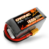 2×Ovonic 120C 6S 1600mAh LiPo Battery 22.2V for FPV Racing with XT60 Plug