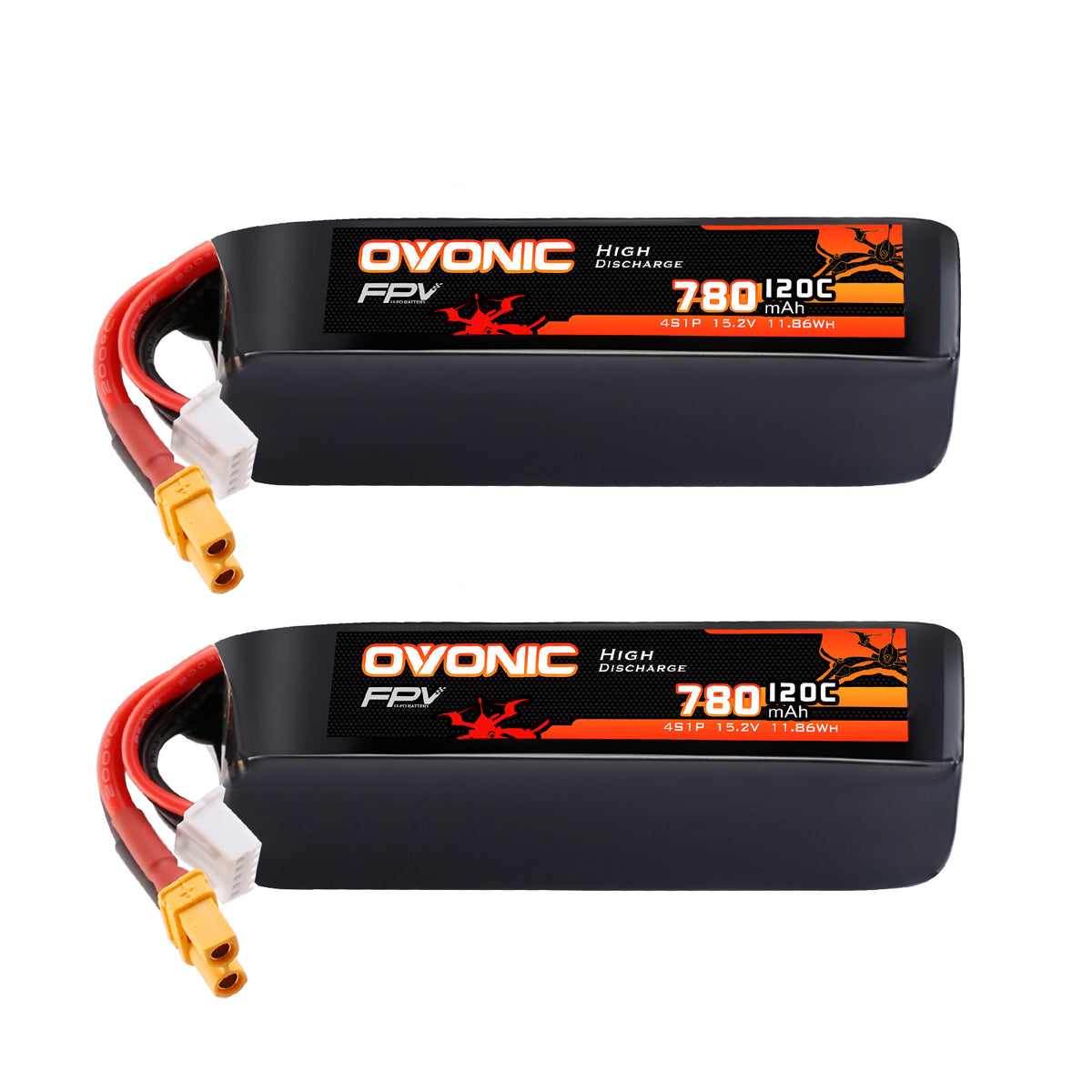 [FIRST 20 ONLY] 2-Pack Ovonic 4S 780mAh 120C 15.2V LiHV Battery w/XT30 Plug