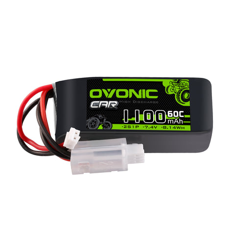Ovonic 2S 1100mAh 60C 7.4V LiPo Battery w/JSTPHR Plug