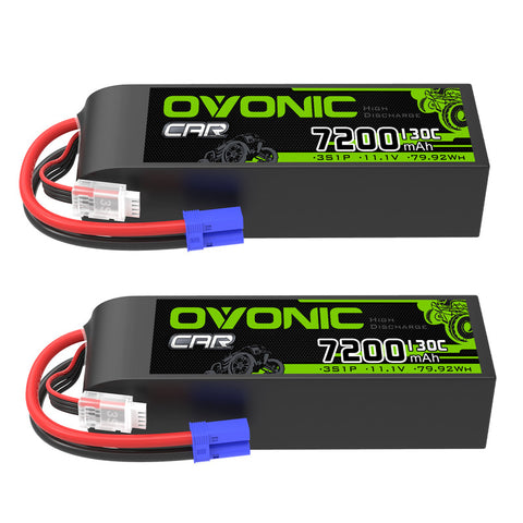 OVONIC 11.1V 130C 7200mAh 3S LiPo Battery with EC5 Plug