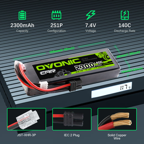 [FREE for First 20 | CODE: PRIMEFREE] [June 22-24] Ovonic 2S 2300mAh 140C 7.4V LiPo Battery w/IEC2 Plug