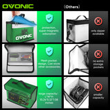 OVONIC Lipo Safe Bag Fireproof E×plosionproof Bag, Large Capacity for Lipo Battery Charge & Storage