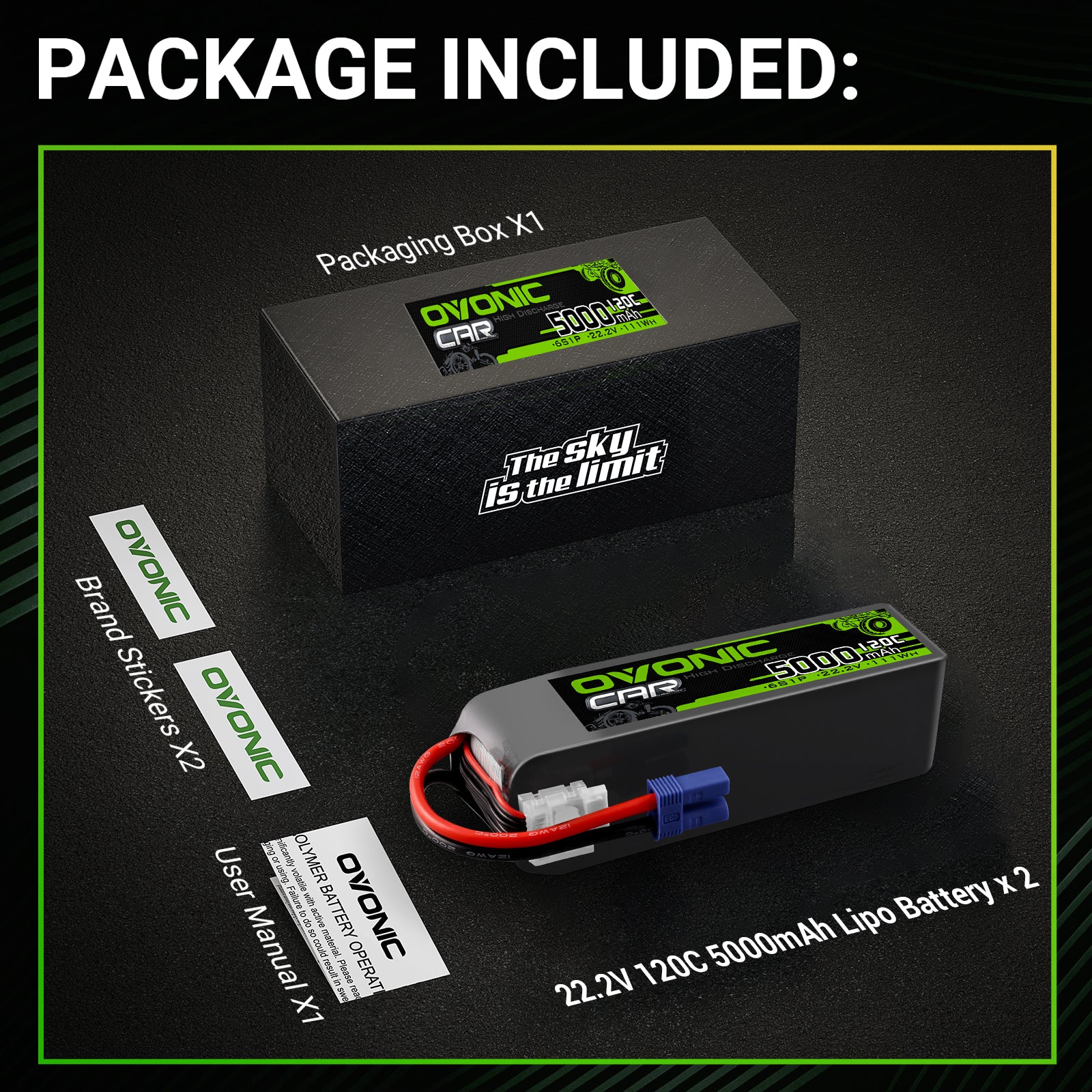2x Zeee 6S LiPo Battery 10000mAh 22.2V 120C EC5 for RC Car Plane Drone 2x Zeee 6S LiPo Battery 10000mAh 22.2V 120C EC5 for RC Car Plane Drone