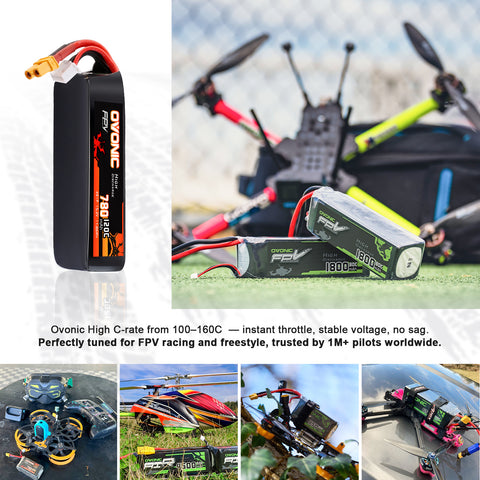 [FIRST 20 ONLY] 2-Pack Ovonic 4S 780mAh 120C 15.2V LiHV Battery w/XT30 Plug