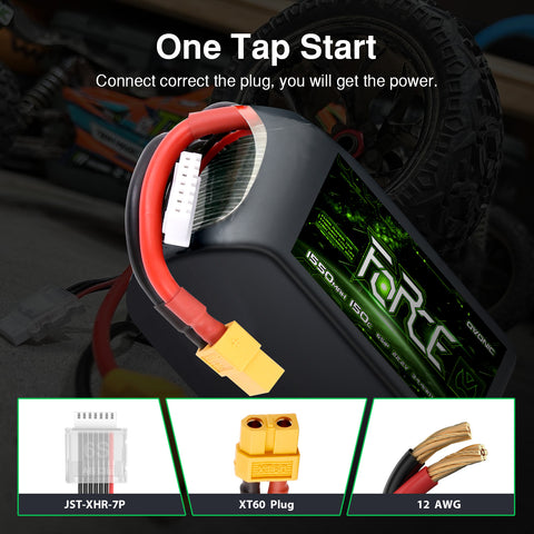 2Pack Ovonic Force 6S 1550mAh 150C 22.2V LiPo Battery w/ XT60 Plug for Aggressive FPV Freestyle & 7-inch Mid-Range Quad