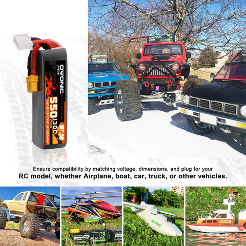 4×Ovonic 130C 550mAh 3S LiPo Battery 11.1V with XT30 Plug for Brushless FPV Drone Torrent 110 BetaPFV Beta 85X