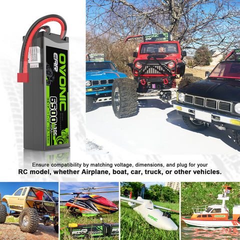 OVONIC 3S 6500mAh 11.1V 130C Hardcase LiPo Battery with Deans Plug for 1/8 & 1/10 Scale RC Car Truck RC Airplane