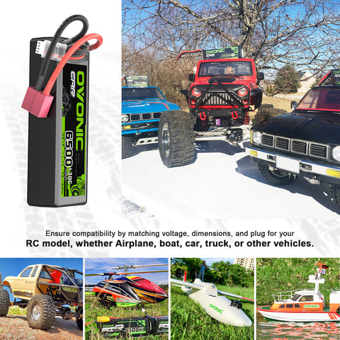 OVONIC 3S 6500mAh 11.1V 130C Hardcase LiPo Battery with Deans Plug for 1/8 & 1/10 Scale RC Car Truck RC Airplane