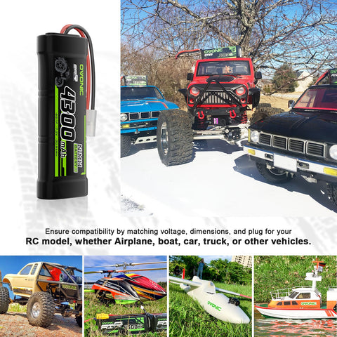 [2-Pack] Ovonic 4300mAh 7.2V 6-Cell NiMH Battery Pack with TMY Connector for RC Cars and Trucks