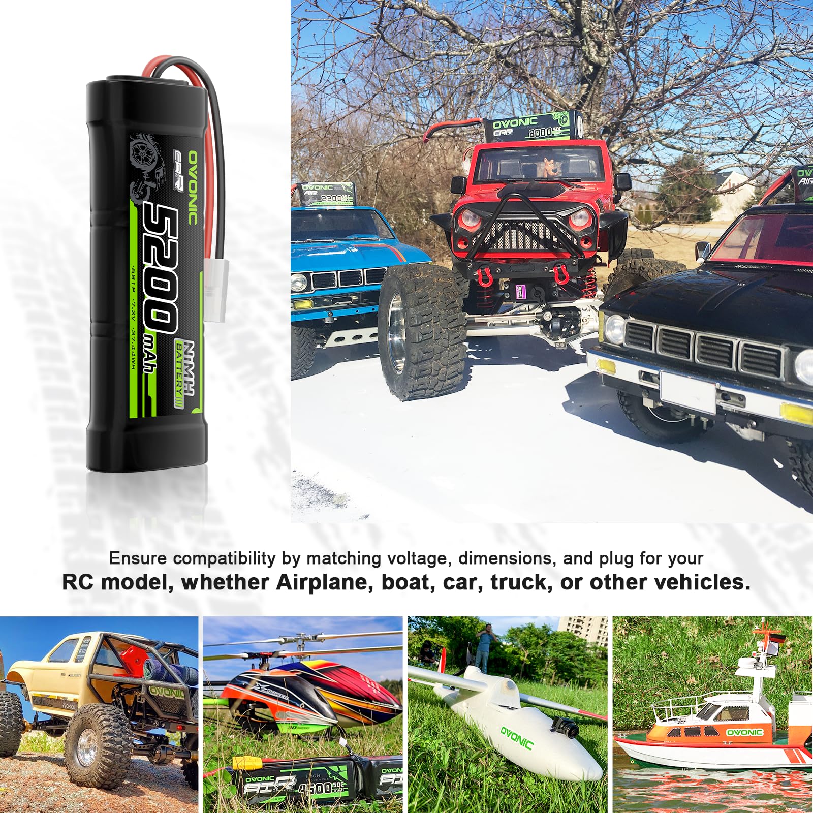 Batterie NiMH OVONIC 7,2 V 4300 mAh avec connecteur TMY pour voiture RC - Jeux - Jouets Batterie NiMH OVONIC 7,2 V 4300 mAh avec connecteur TMY pour voiture RC - Jeux - Jouets