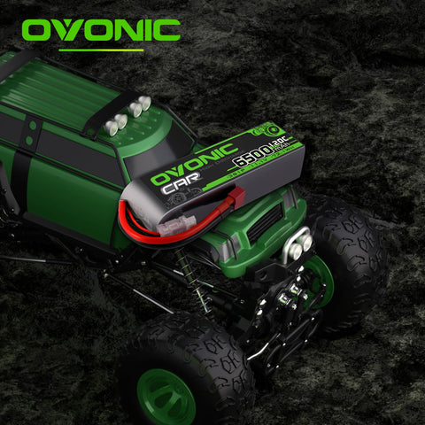 2 Pack Ovonic 6500mAh 11.1V 120C 3S Hardcase LiPo Battery Pack with Deans T Connector for RC Cars and Trucks