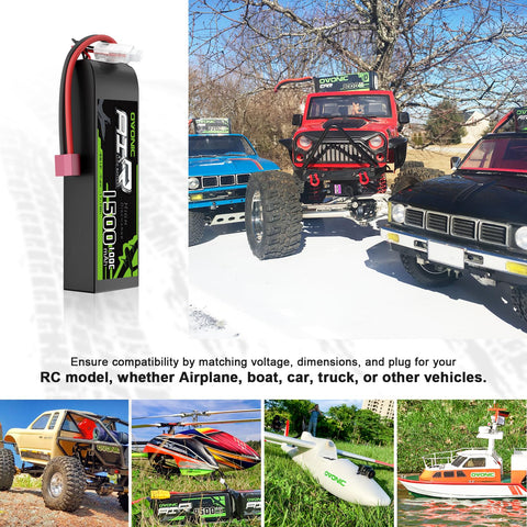 OVONIC 7.4V Lipo Battery 100C 1500mAh 2S with Dean Plug & Lipo Voltage Checker