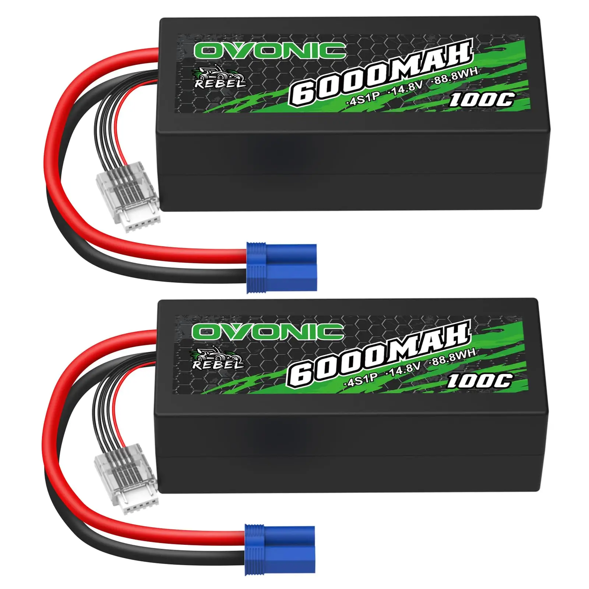 Ovonic Rebel 100C 14.8V 6000mAh 4S LiPo battery with EC5 plug for Arrma Outcast Kraton Truck (1/2 Pack)