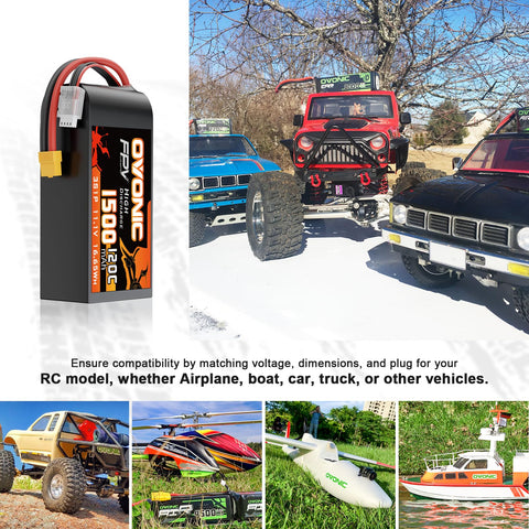 2 x OVONIC 11.1V 120C 1500mAh 3S Lipo Battery with XT60 Plug & Lipo Voltage Checker