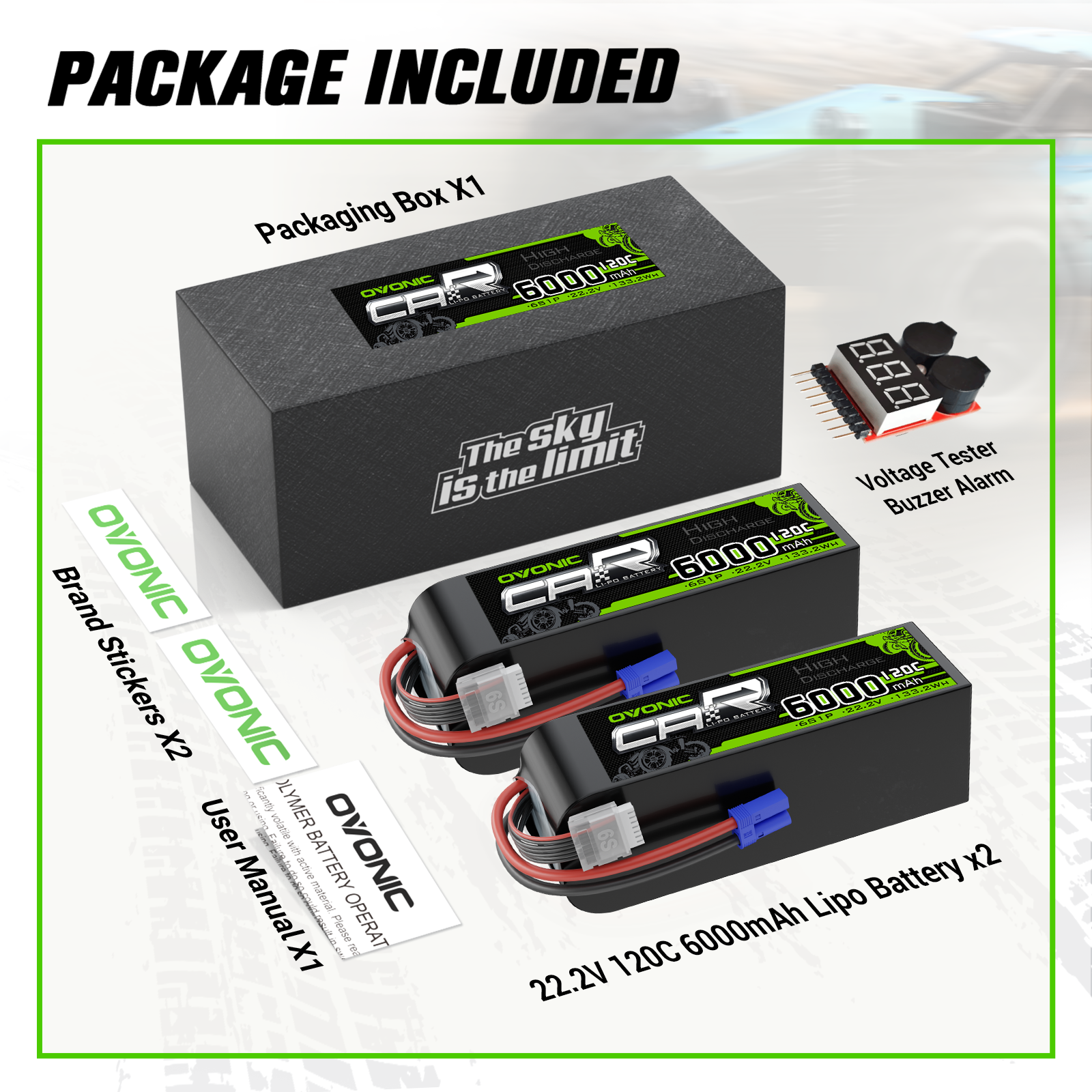 Lot de 2 batteries Lipo 3S, Nihewo 11,1 V RC 5200 mAh 80 C, coque rigide, connecteur EC5, compatibles avec Arrma Axial 1/8 1/10 RC pour voiture, camion, camion, réservoir, bateau, avion Lot de 2 batteries Lipo 3S, Nihewo 11,1 V RC 5200 mAh 80 C, coque rigide, connecteur EC5, compatibles avec Arrma Axial 1/8 1/10 RC pour voiture, camion, camion, réservoir, bateau, avion