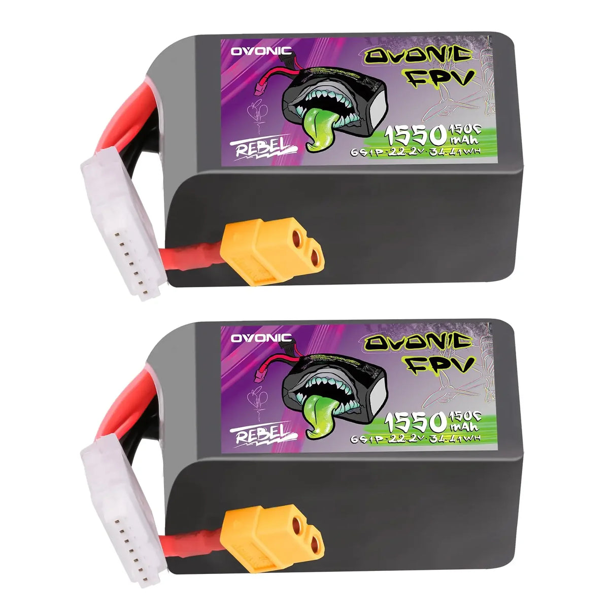 [FIRST 20 ONLY] Free 2-Pack Ovonic Rebel 2.0 6S 1550mAh 150C LiPo | High Discharge for FPV