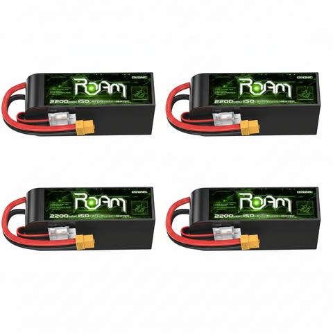 Ovonic Roam Series 6S Lipo Battery 2200mAh 6S1P 150C 22.2V Long Range Lipo Battery with XT60 Plug for 6-7 Inch Long Range 6s HD Cinelifter FPV Quad(1/2/4 Pack)