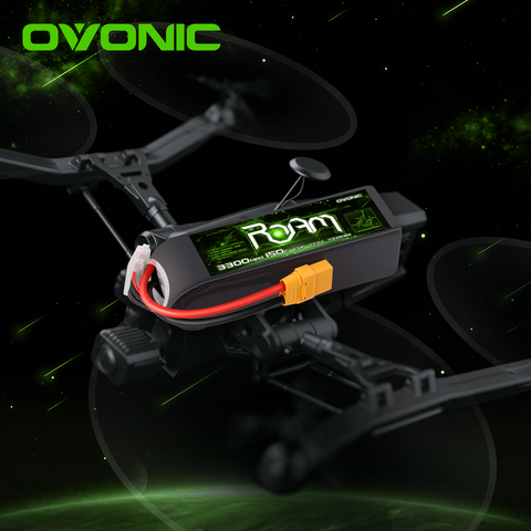 2-Pack OVONIC Roam Series 22.2V 3300mAh 150C 6S LiPo Battery Pack with XT90 Connector for 6–7 Inch Long-Range FPV Drones and Cinelifters