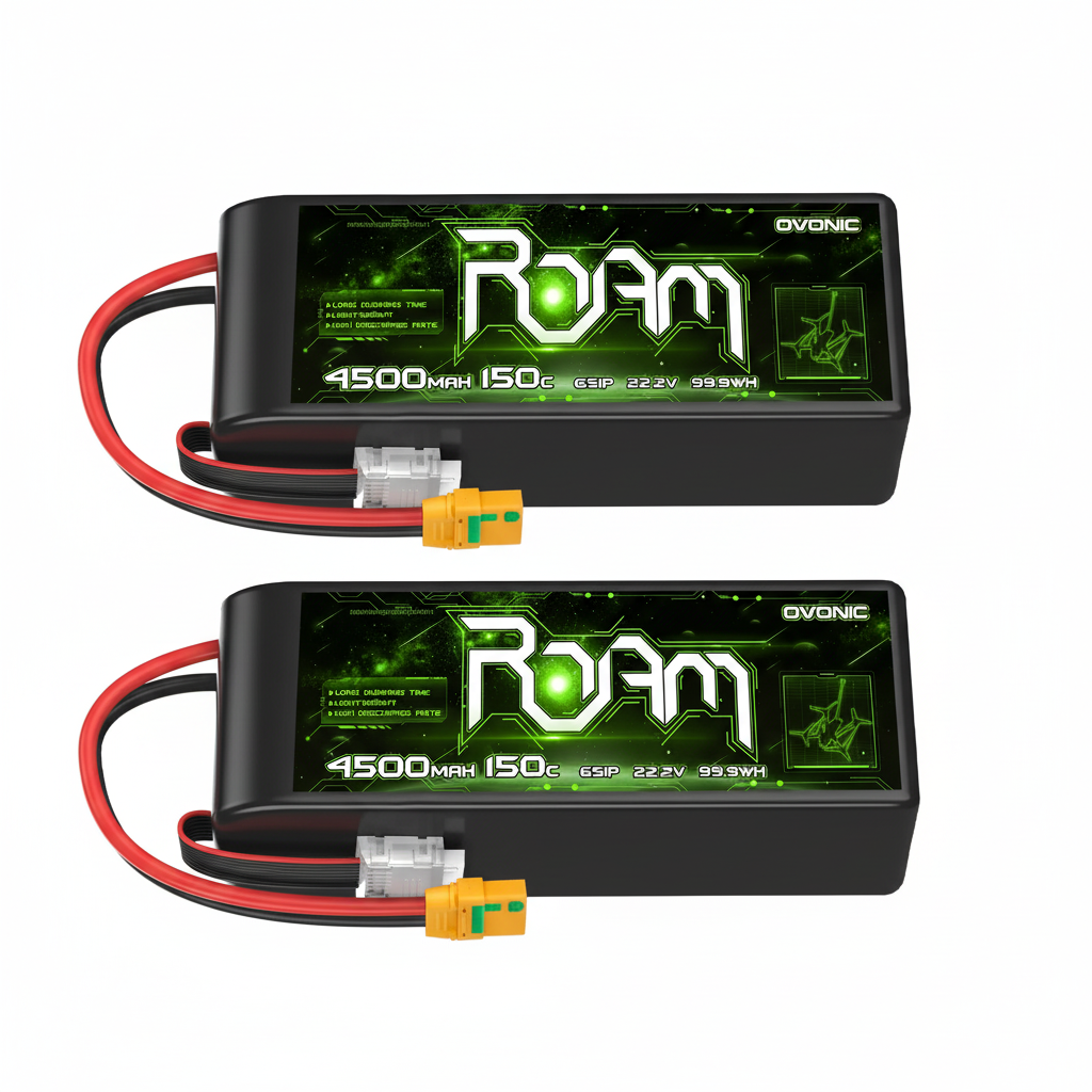 Ovonic Roam Series 6S 4500mAh 6S1P 150C 22.2V Long Range Lipo Battery with XT90-S Anti Spark Plug for 7-10 inch Long Range Drone Taurus X8 6S HD Cinelifter Multirotor X-Class(1/2 Pack)