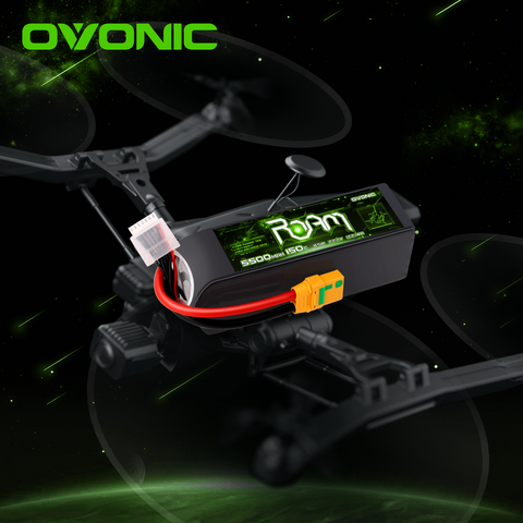 Ovonic Roam Series 6S Lipo Battery 5500mAh 6S1P 150C 22.2V Long Range Lipo Battery with XT90-S Anti Spark Plug for 7-10 inch Cinelifter Multirotor X-Class FPV Drone Long Range Drone