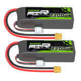 2×Ovonic 2200mAh 25C 3S1P 11.1V Lipo Battery with XT60 for Flamethrower Freewing Dynam