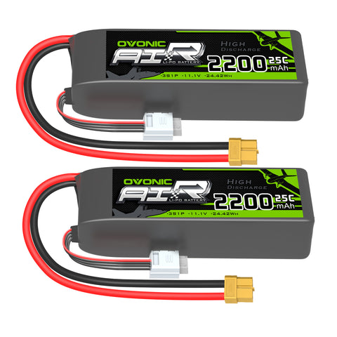 4×Ovonic 2200mAh 25C 3S1P 11.1V Lipo Battery with XT60 for RC Car & Trunk RC aircraft & Helicopters Freewing Dynam 1100mm-1500mm Plane
