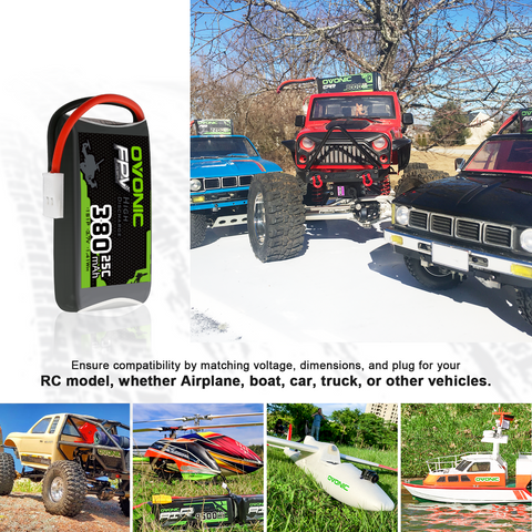 6 x OVONIC 3.7V 25C 380mAh 1S Lipo Battery with Molex Plug for Small-scale FPV Drones Micro Drones Freestyle and Racing