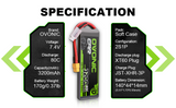 2 × OVONIC 2S 80C 7.4V 3200mAh LiPo Battery Pack With XT60+TRA Plug for RC Car Truck Boat