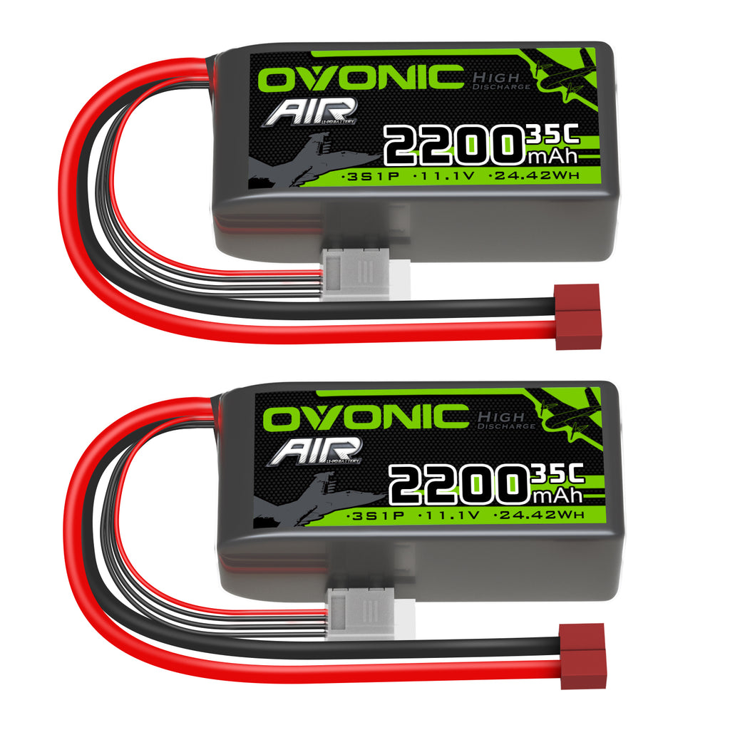 lipo 3s 35c 2200　x2 2×OVONIC 3S 35C 11.1V 2200mAh Short LiPo Battery T Plug For