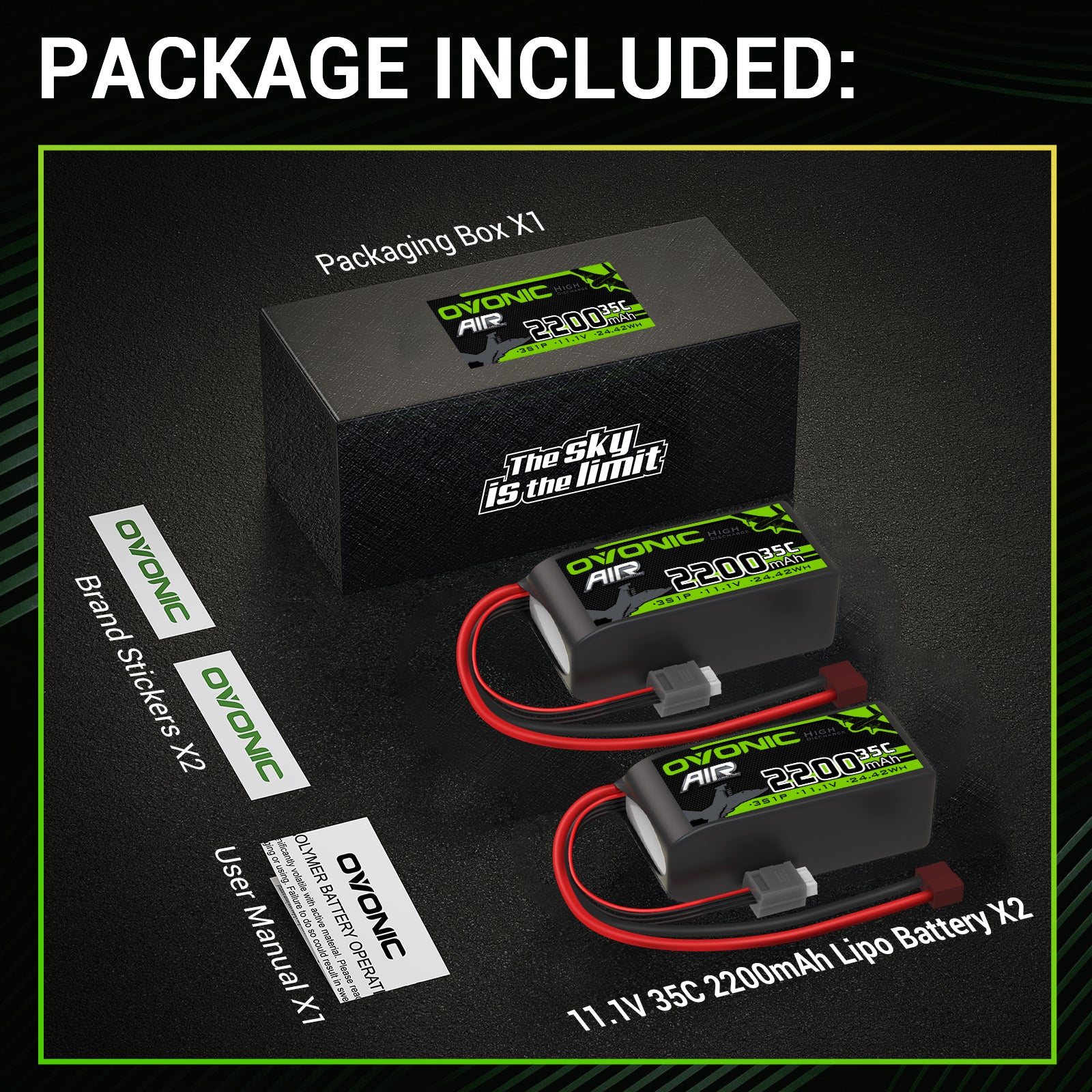 OVONIC 3s Lipo Batterij 1500mAh 120C 11.1V met XT60 Plug voor FPV RC Vliegtuig Auto RC Quadcopter Helikopters Truck Boot Hobby (2 stuks OVONIC 3s Lipo Batterij 1500mAh 120C 11.1V met XT60 Plug voor FPV RC Vliegtuig Auto RC Quadcopter Helikopters Truck Boot Hobby (2 stuks