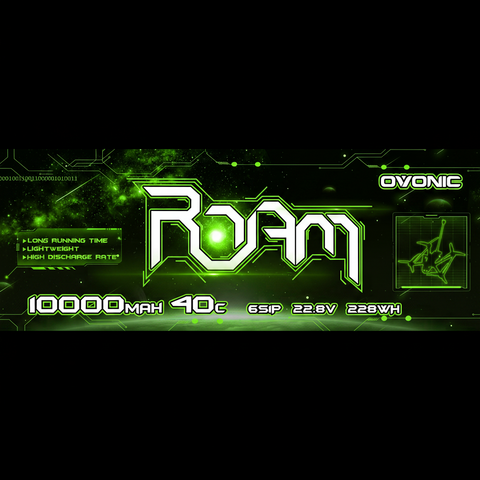 Ovonic ROAM 22.8V 10000mAh 40C 6S1P LiHV Battery Pack with XT90S-F Anti-Spark Plug for Aerial Mapping, Surveying, and Compact Industrial Drones
