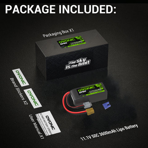 Ovonic 3S Lipo Battery 3600mah 3S1P 50C 11.1V Lipo Battery Pack with XT60 & EC3 Plug for RC Truck Rock Crawler RC Aeroplane Quadcopter Helicopter