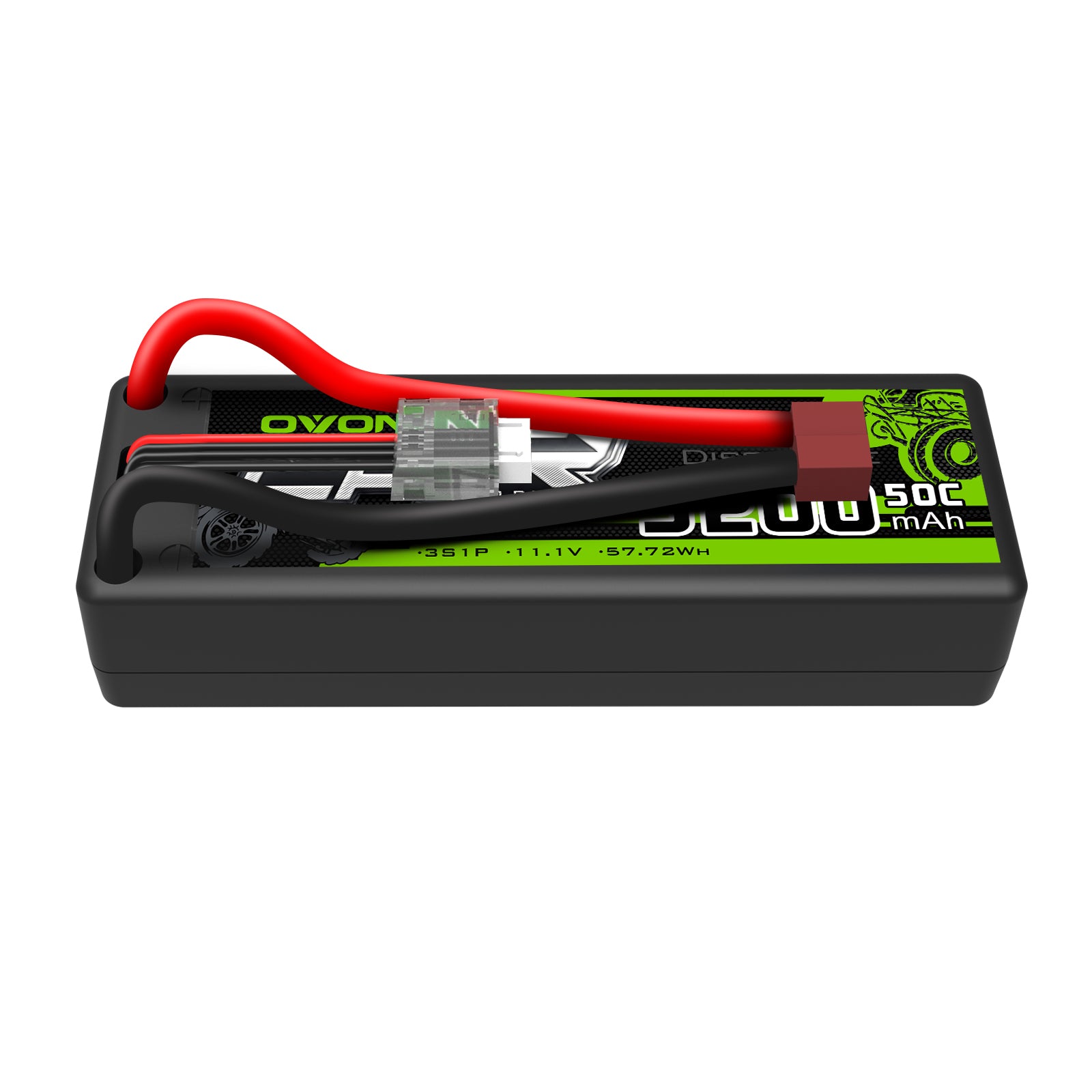 OVONIC 11.1V 5200mAh 3S1P 50C Hardcase Lipo Battery 13# with Deans Plug for RC Car Trucks