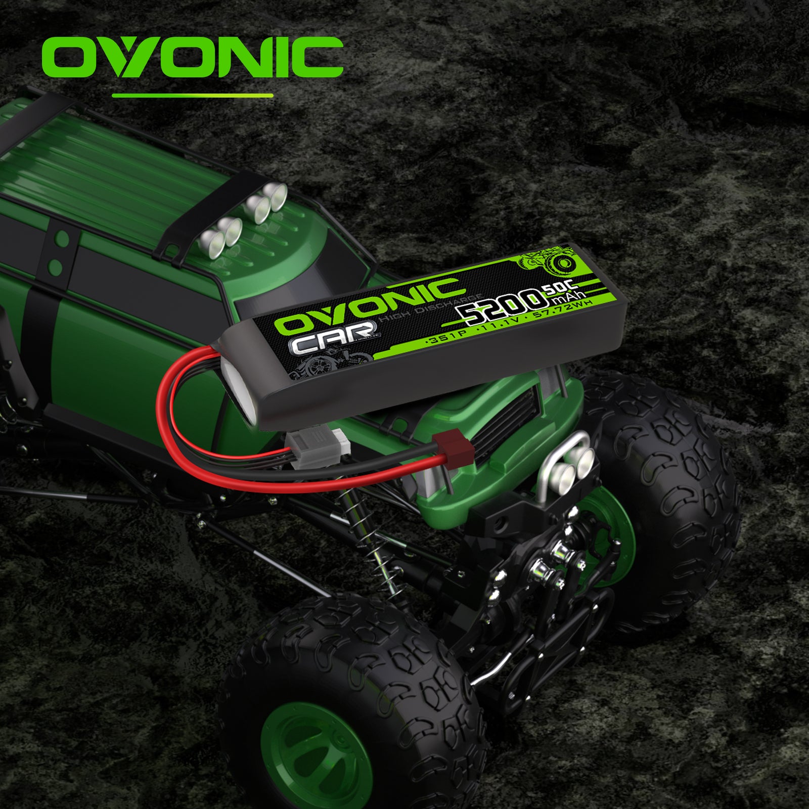 Ovonic 50C 3S1P 5200mAh 11.1V LiPo Battery for RC Car - XT60 Plug
