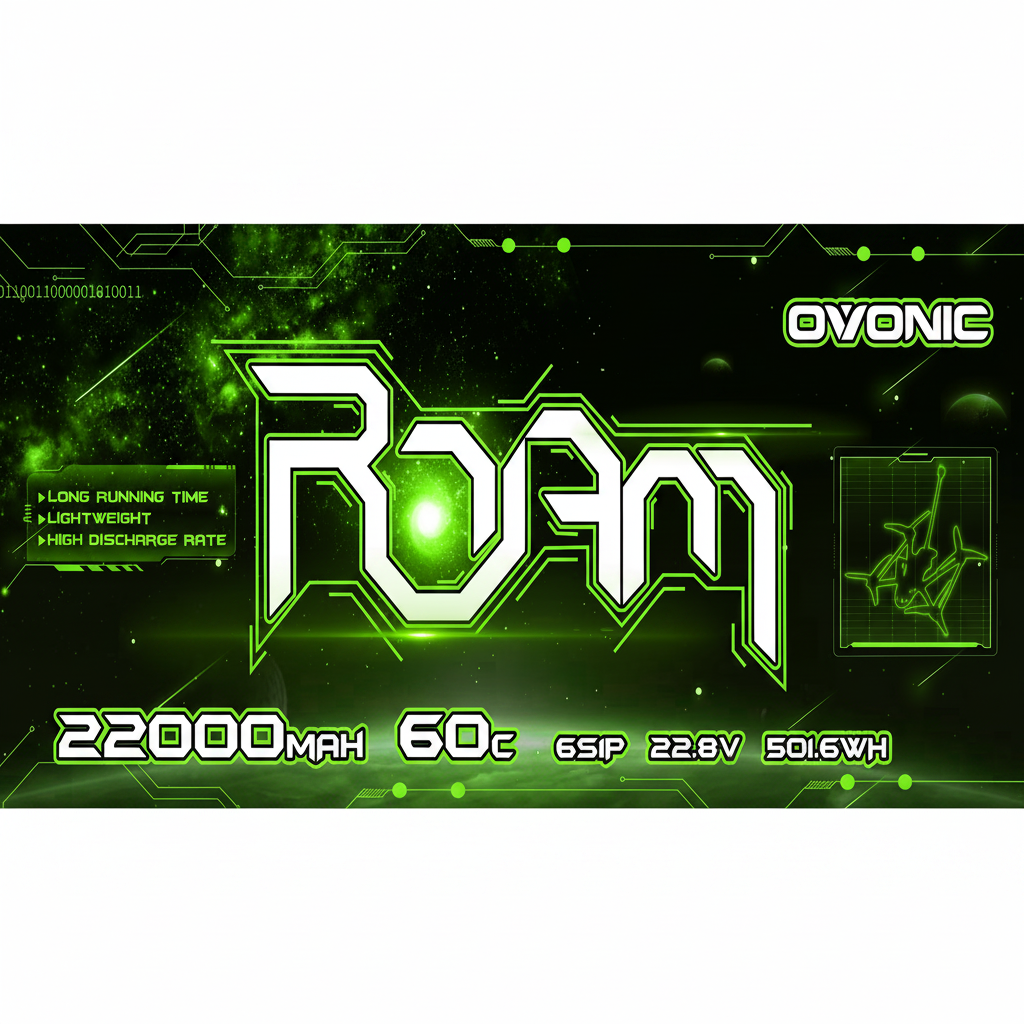 Ovonic ROAM 22.8V 22000mAh 60C 6S1P LiHV Drone Battery Pack with XT90S-F Anti-Spark Connector for Industrial UAVs and Heavy-Lift Multirotors