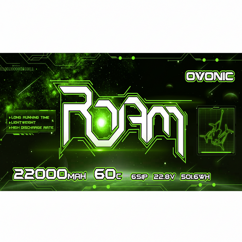 Ovonic ROAM 22.8V 22000mAh 60C 6S1P LiHV Drone Battery Pack with XT90S-F Anti-Spark Connector for Industrial UAVs and Heavy-Lift Multirotors